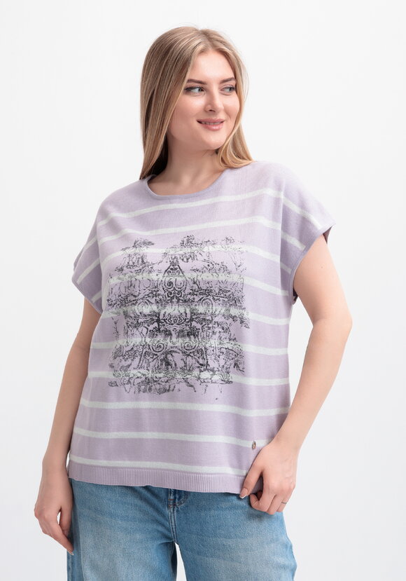 Блуза в полоску с рисунком шир.  580, рис. 34