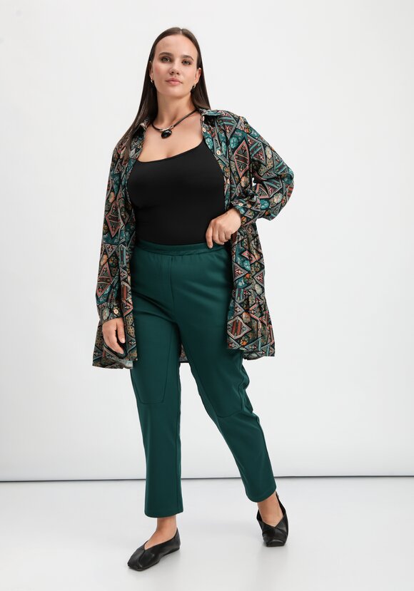 Брюки оригинального кроя на резинке шир.  580, рис. 9