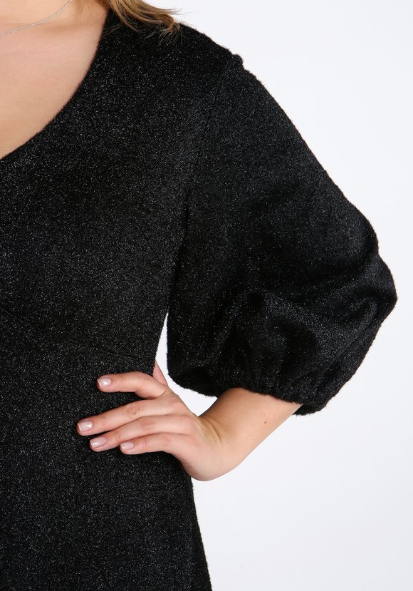 Платье с V-вырезом из ткани с блеском шир.  580, рис. 4