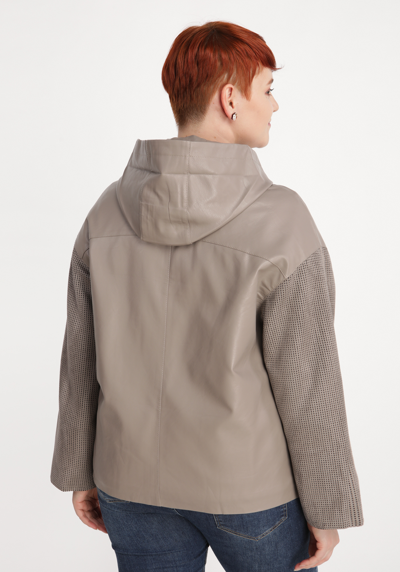 Куртка из экокожи «Приятные воспоминания», размер 48, цвет бежевый - фото 2