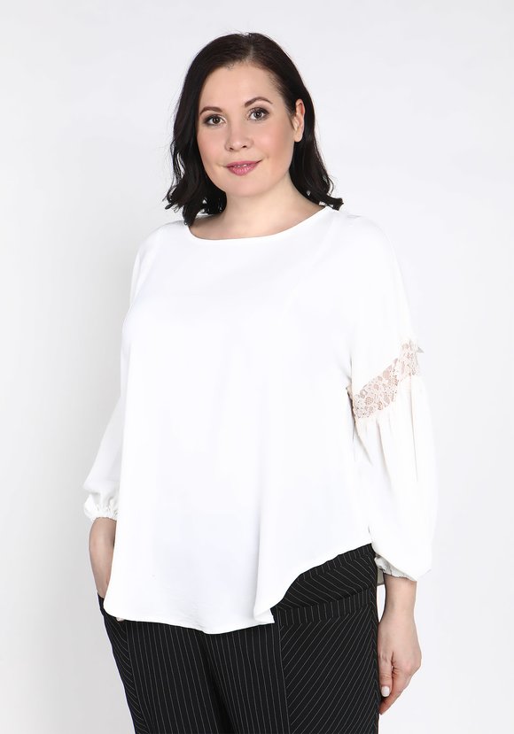 Блуза свободного силуэта с кружевом шир.  580, рис. 2