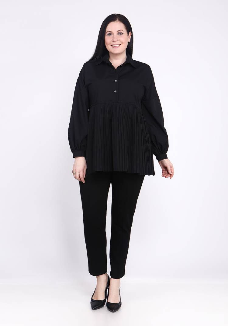 Блуза с плиссированной баской шир.  750, рис. 5