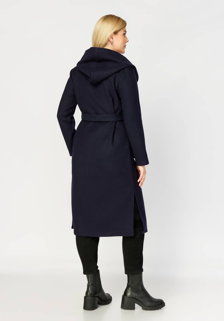 Пальто удлиненное с поясом и капюшоном шир.  750, рис. 11