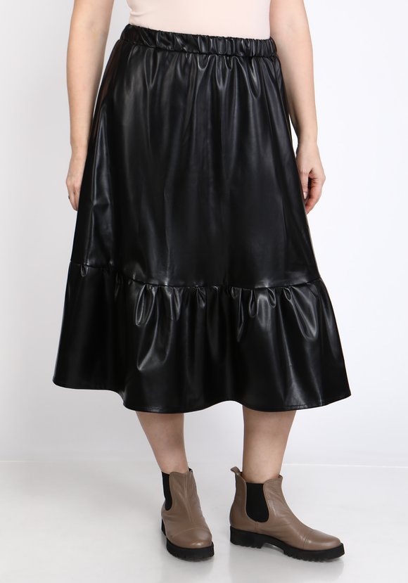 Юбка с воланом из эко-кожи шир.  580, рис. 1