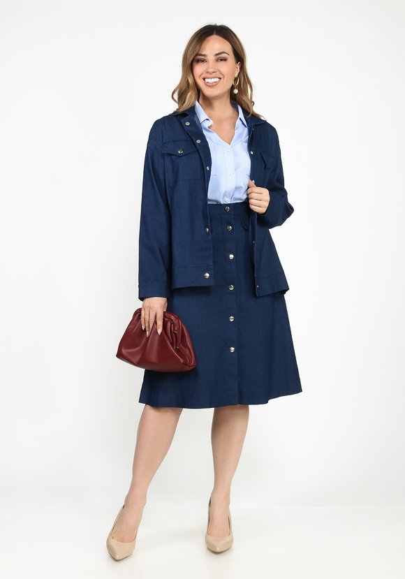 Рубашка джинсовая на кнопках шир.  580, рис. 3