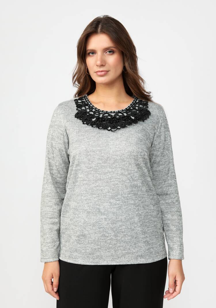 Блуза с ажурным воротником шир.  750, рис. 4