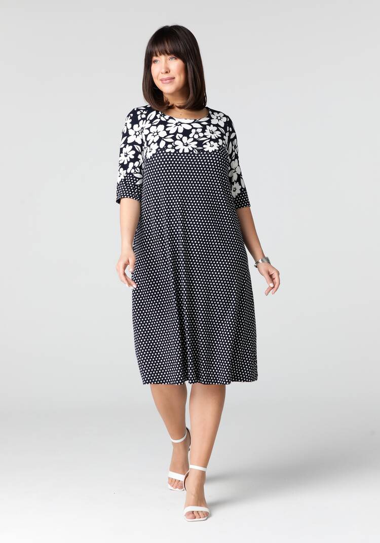 Платье Горох с принтом шир.  750, рис. 6