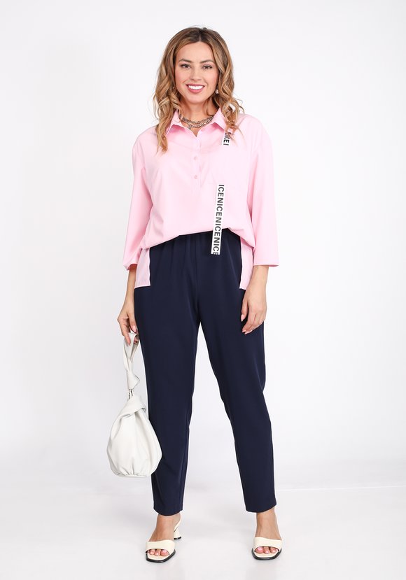 Блуза из вискозы с декоративной отделкой шир.  580, рис. 1