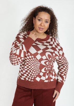 Джемпер с рисунком абстракция