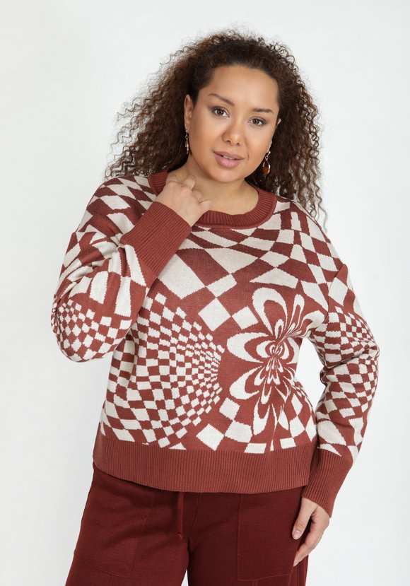 Джемпер с рисунком абстракция шир.  580, рис. 5