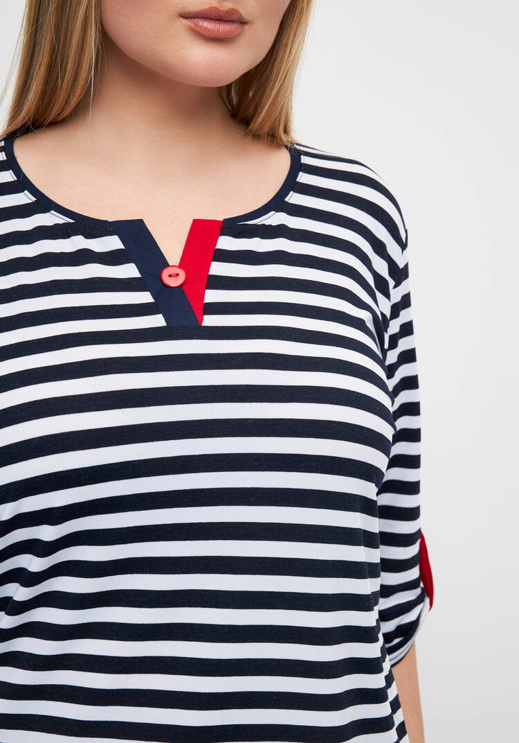 Блуза в полоску Марина шир.  750, рис. 5