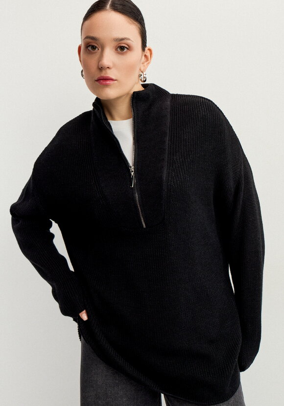 Свитер с высокой горловиной на молнии шир.  580, рис. 9