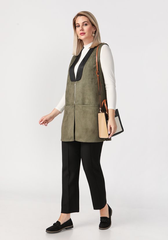 Жилет женский из эко-замши Рита шир.  580, рис. 1