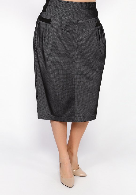 Юбка на резинке со сборкой на карманах шир.  580, рис. 5