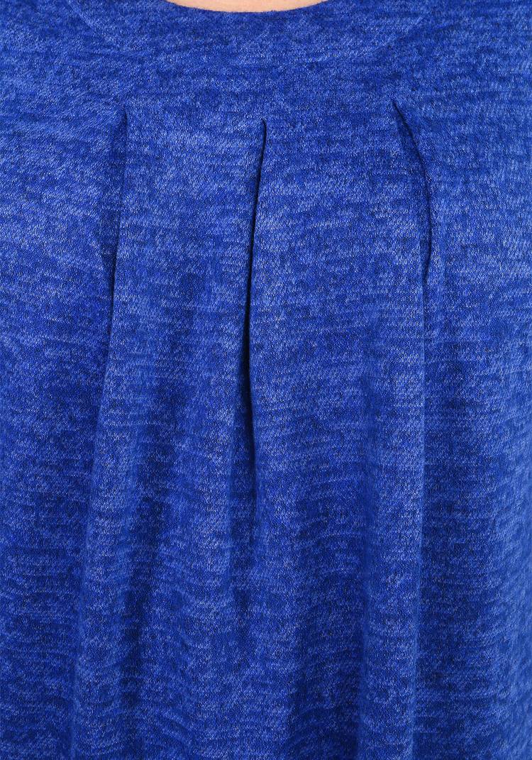 Платье-миди однотонное с длинным рукавом шир.  750, рис. 3