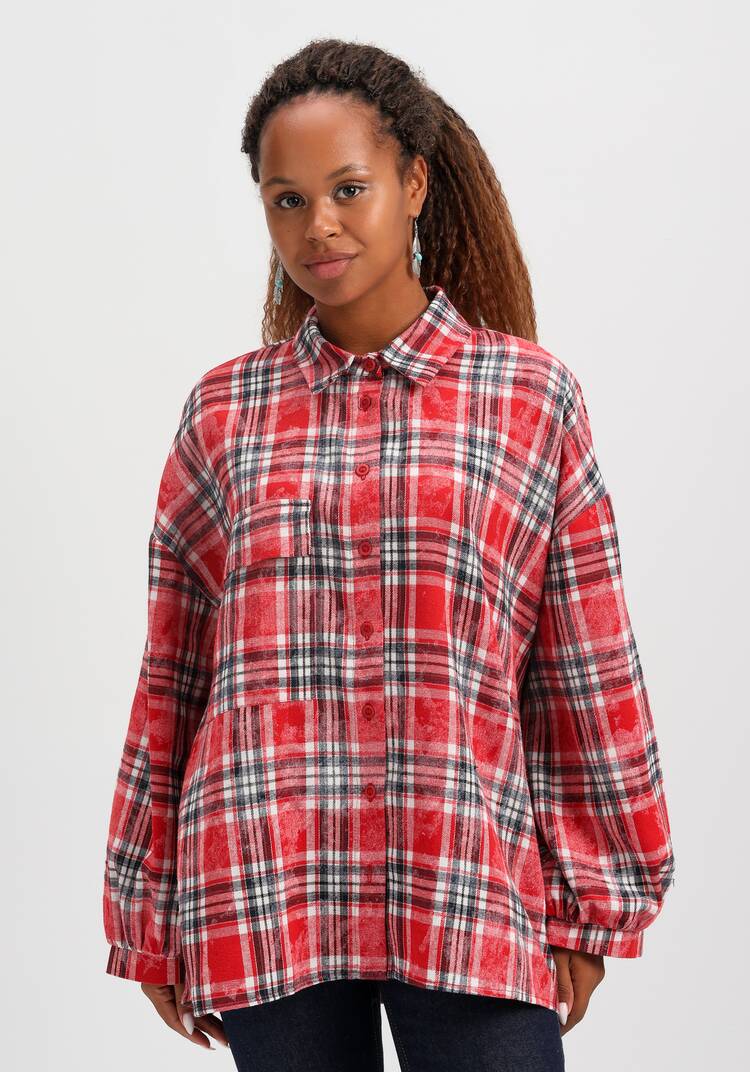 Рубашка в клетку свободного кроя шир.  750, рис. 24