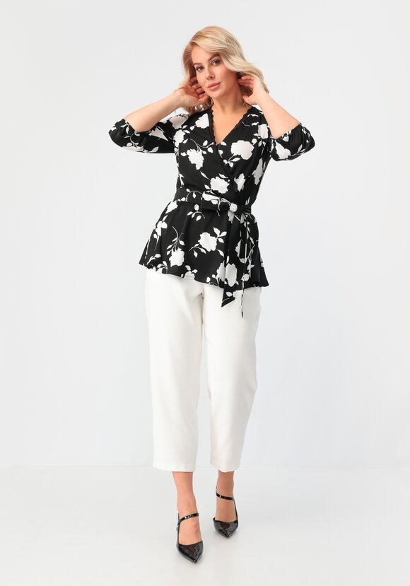 Блуза на запах с кружевом шир.  580, рис. 20