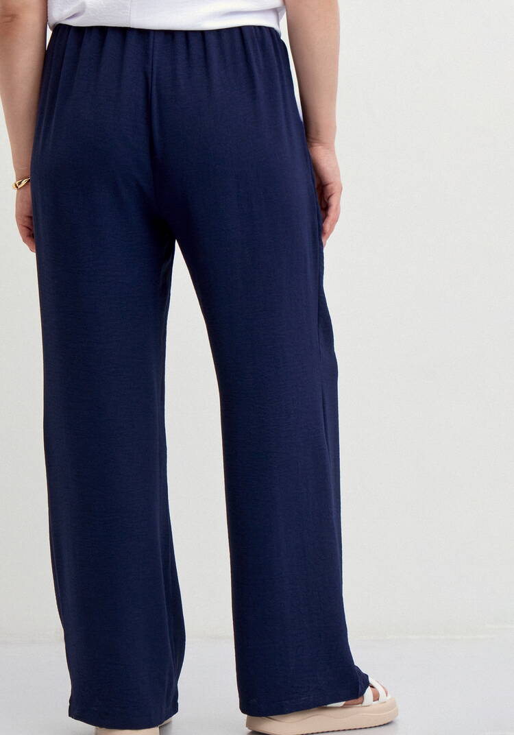 Брюки палаццо на резинке с карманами шир.  750, рис. 8