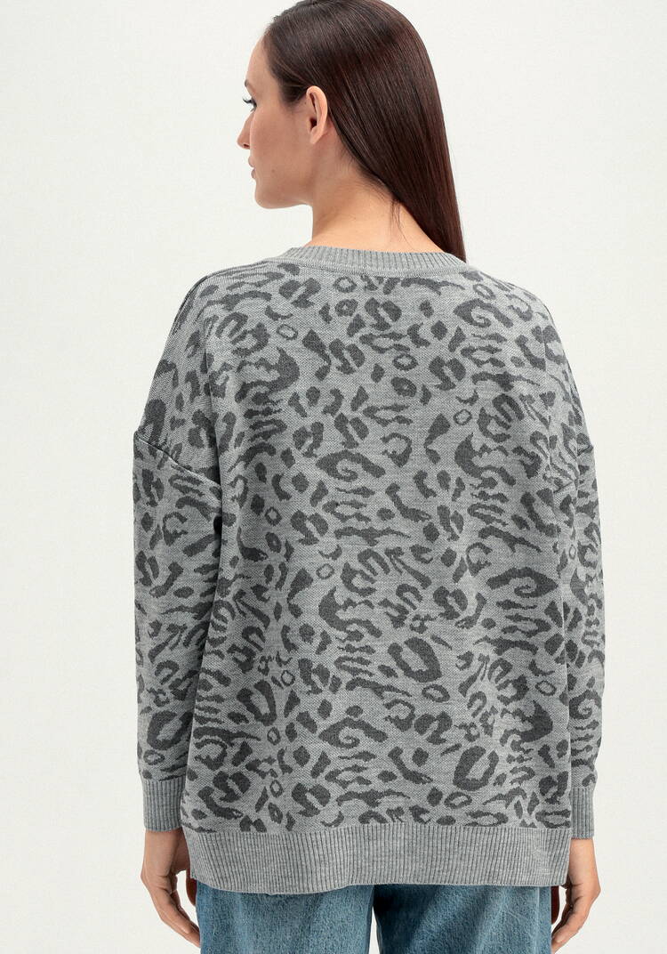 Джемпер с леопардовым принтом шир.  750, рис. 18