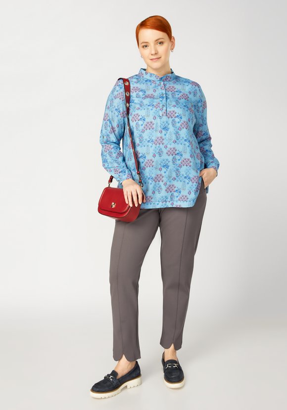 Блуза с принтом и воротником-стойкой шир.  580, рис. 3