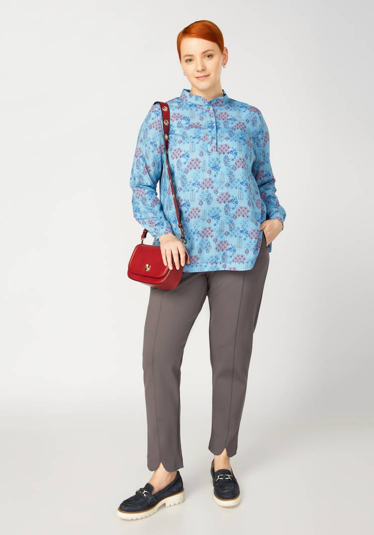 Блуза с принтом и воротником-стойкой шир.  750, рис. 3