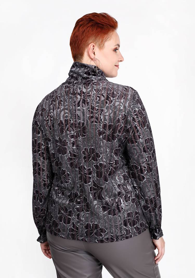 Блуза с воротником хомут и длинным рукавом шир.  750, рис. 2