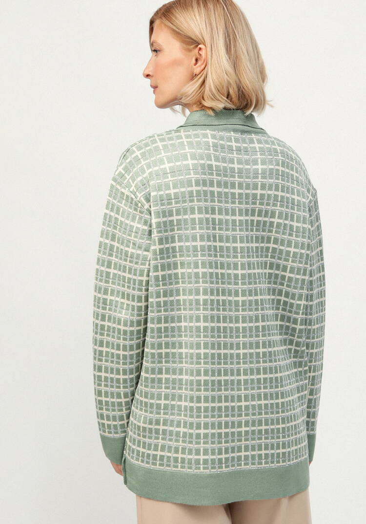 Рубашка-джемпер с отложным воротником клетка шир.  750, рис. 21