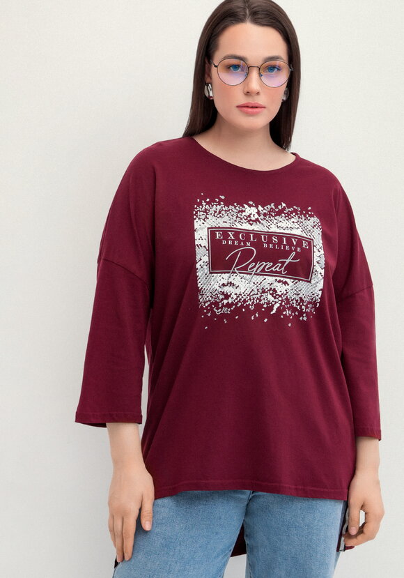 Туника с принтом на груди шир.  580, рис. 45