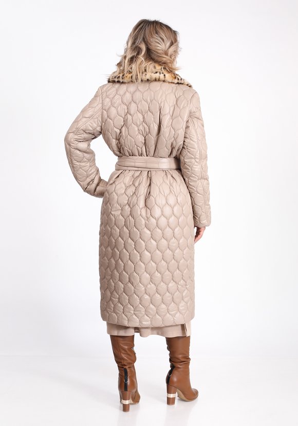 Пальто стеганое с меховым воротником шир.  580, рис. 2