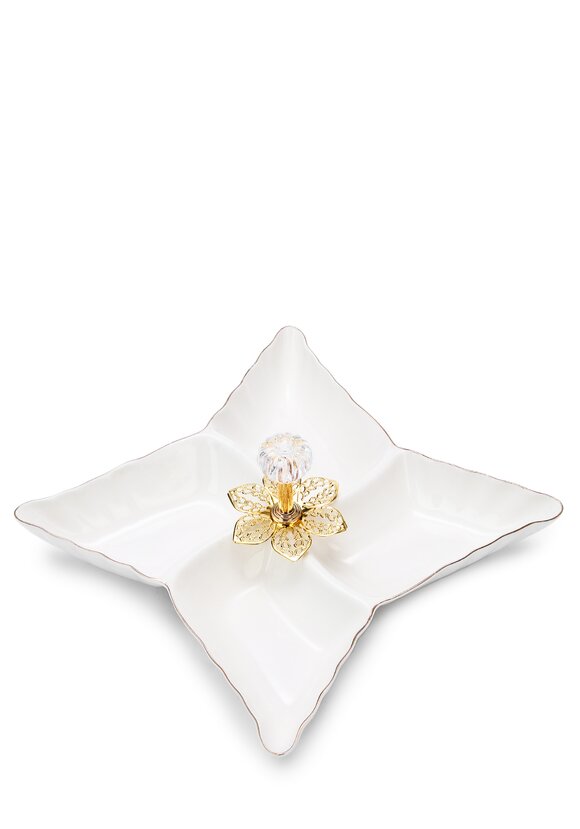 Менажница из фарфора Золотой цветок шир.  580, рис. 17