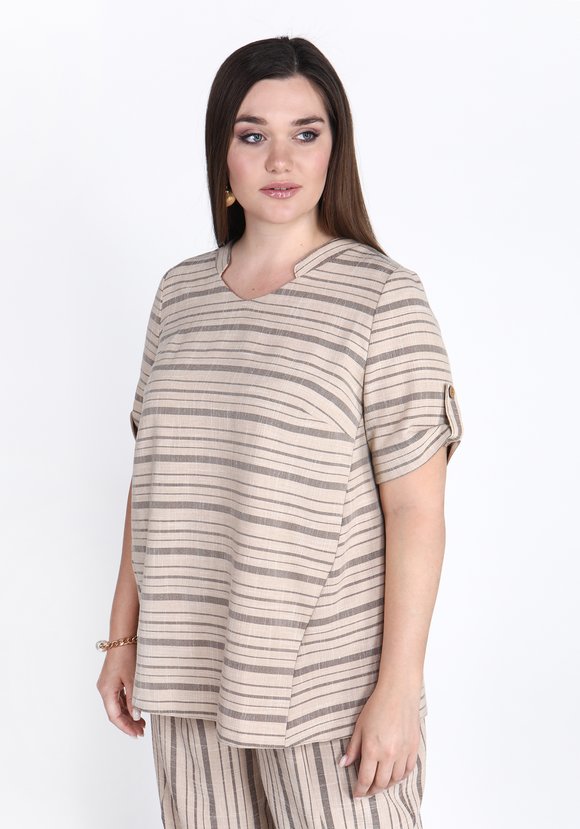 Туника с коротким рукавом в полоску шир.  580, рис. 5