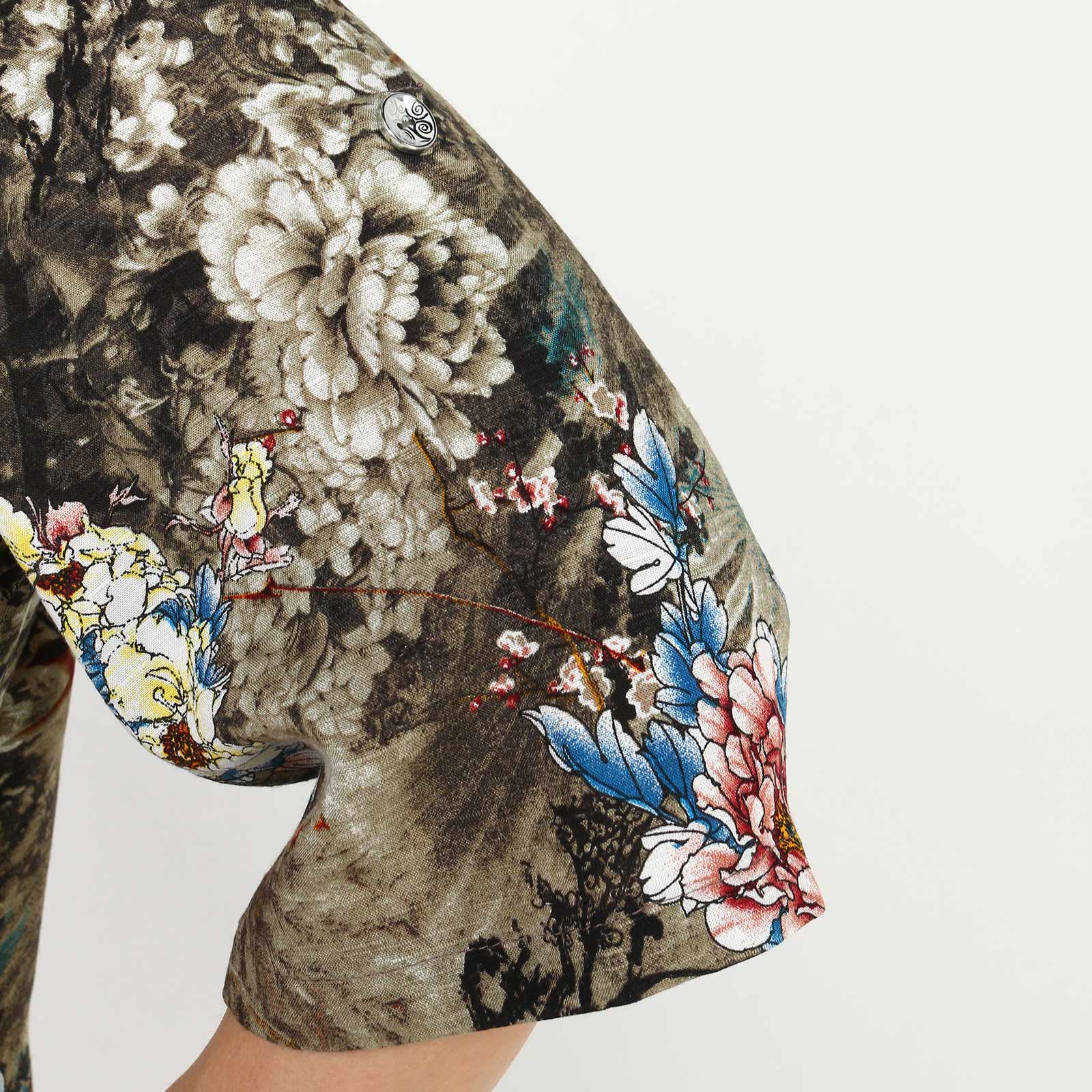 Блуза с принтом на пуговицах Bianka Modeno, размер 50, цвет сиреневый - фото 5