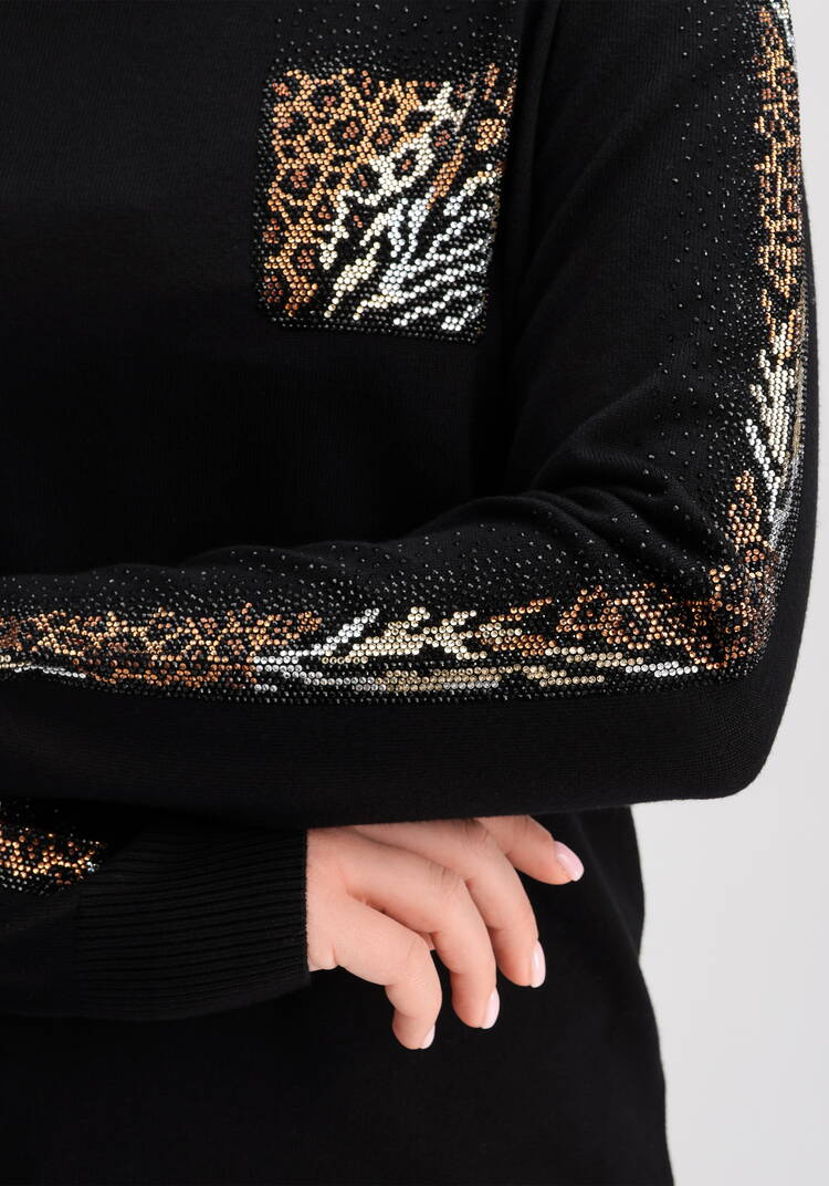 Джемпер с лампасами и карманом из страз шир.  750, рис. 10