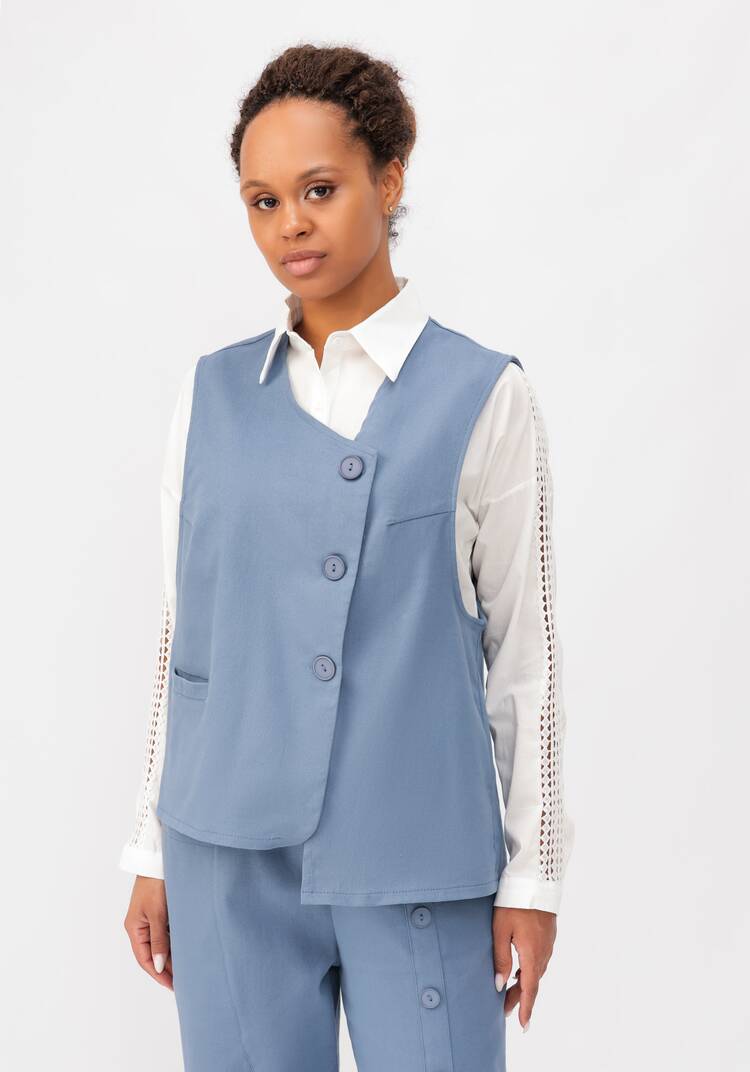 Жилет с асимметричной застёжкой шир.  750, рис. 7