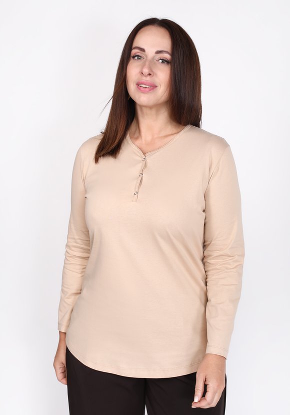 Лонгслив с округлым вырезом на кнопках шир.  580, рис. 9