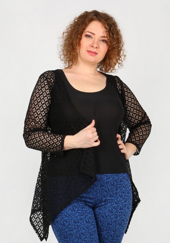 Кардиган ажурный шир.  580, рис. 7