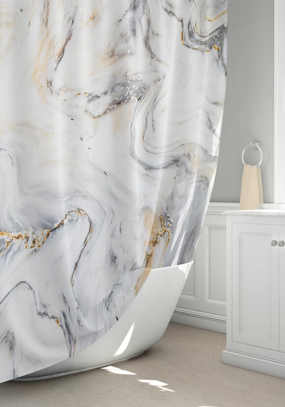 Штора для ванной Мрамор шир.  580, рис. 5