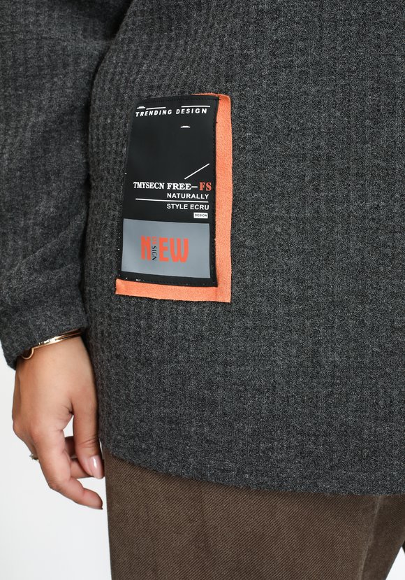 Джемпер фактурный с нашивкой шир.  580, рис. 4