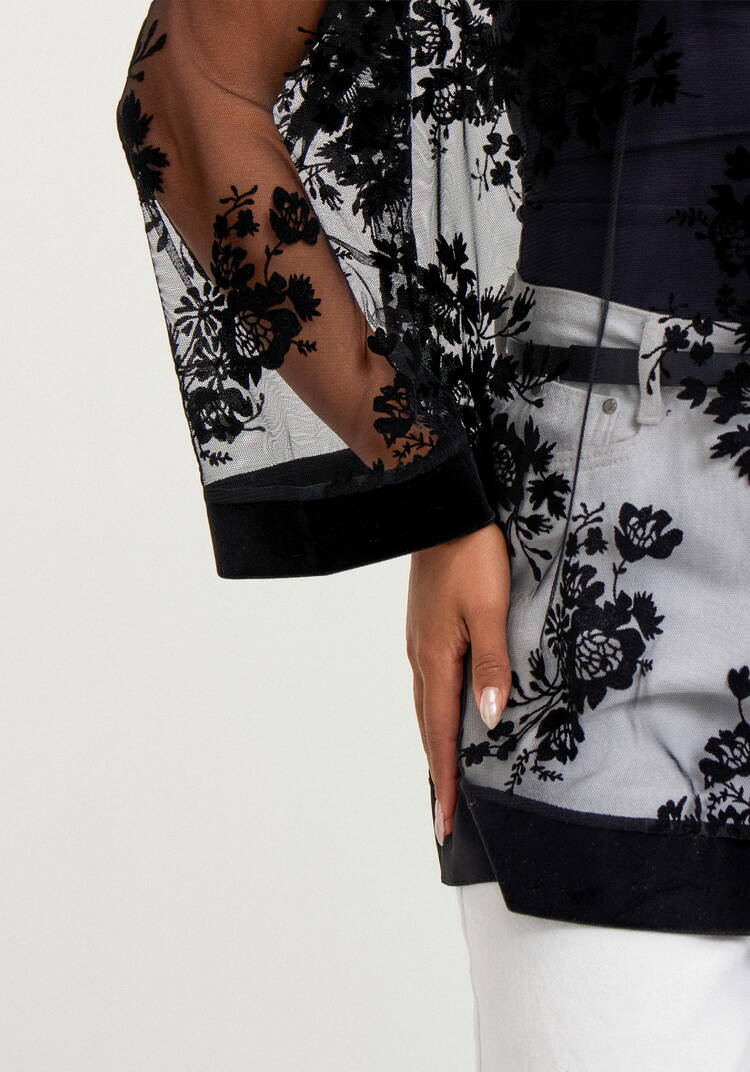 Блуза из сетки с бархатным принтом шир.  750, рис. 5