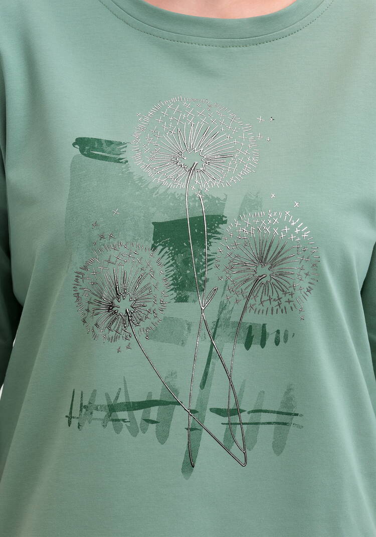 Блуза с длинным рукавом и цветочным рисунком шир.  750, рис. 16