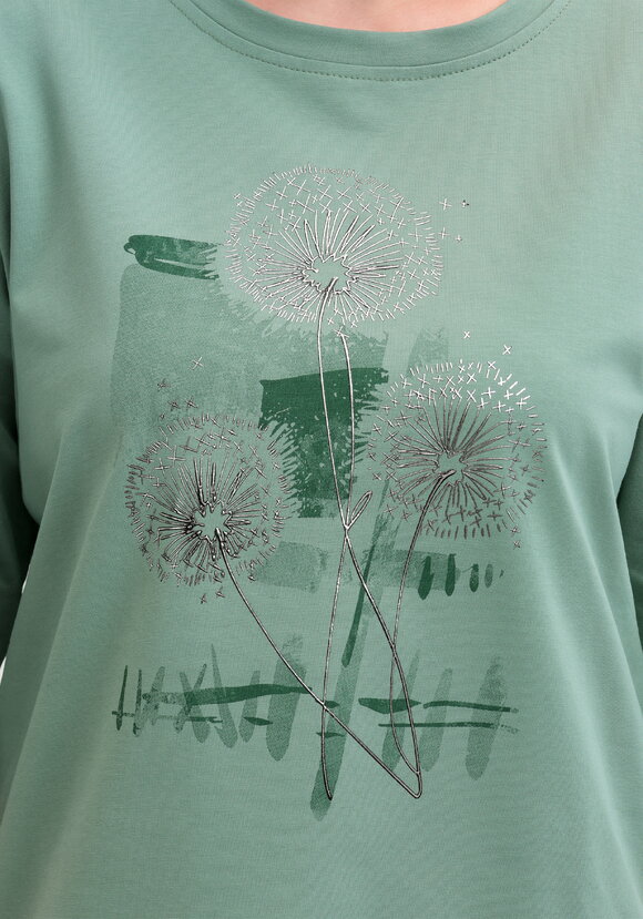 Блуза с длинным рукавом и цветочным рисунком шир.  580, рис. 16