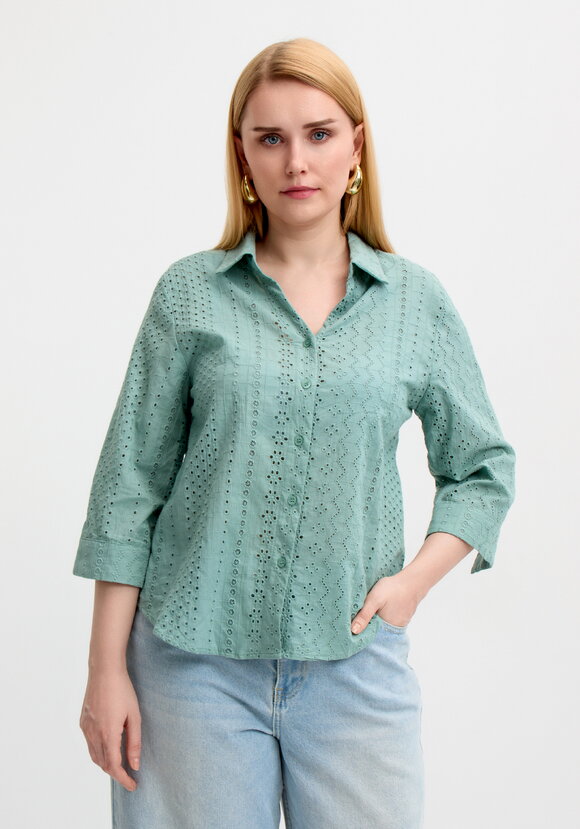 Блуза из шитья с рукавом 3/4 шир.  580, рис. 6