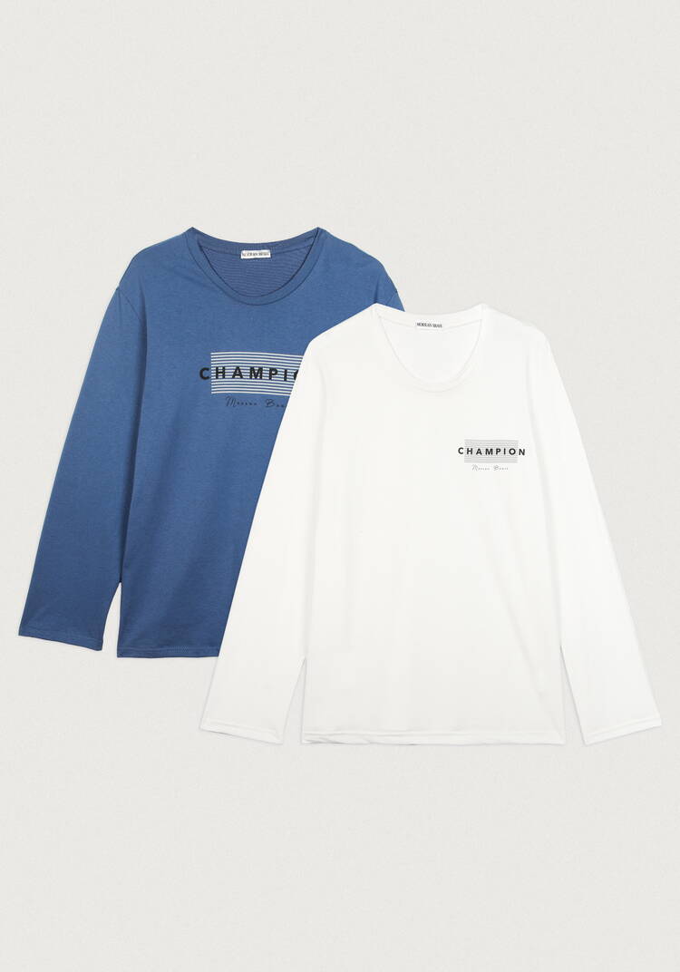 Лонгсливы с лаконичным принтом, 2 шт. шир.  750, рис. 27