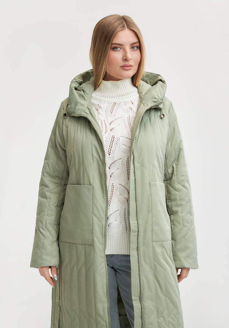 Пальто с фигурной стежкой Стефания шир.  750, рис. 18