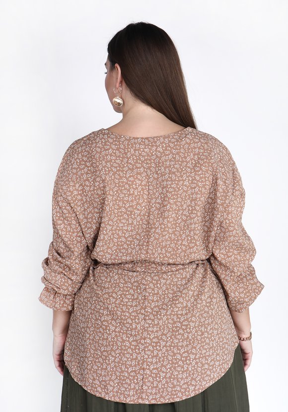 Блуза с кулиской на талии шир.  580, рис. 6