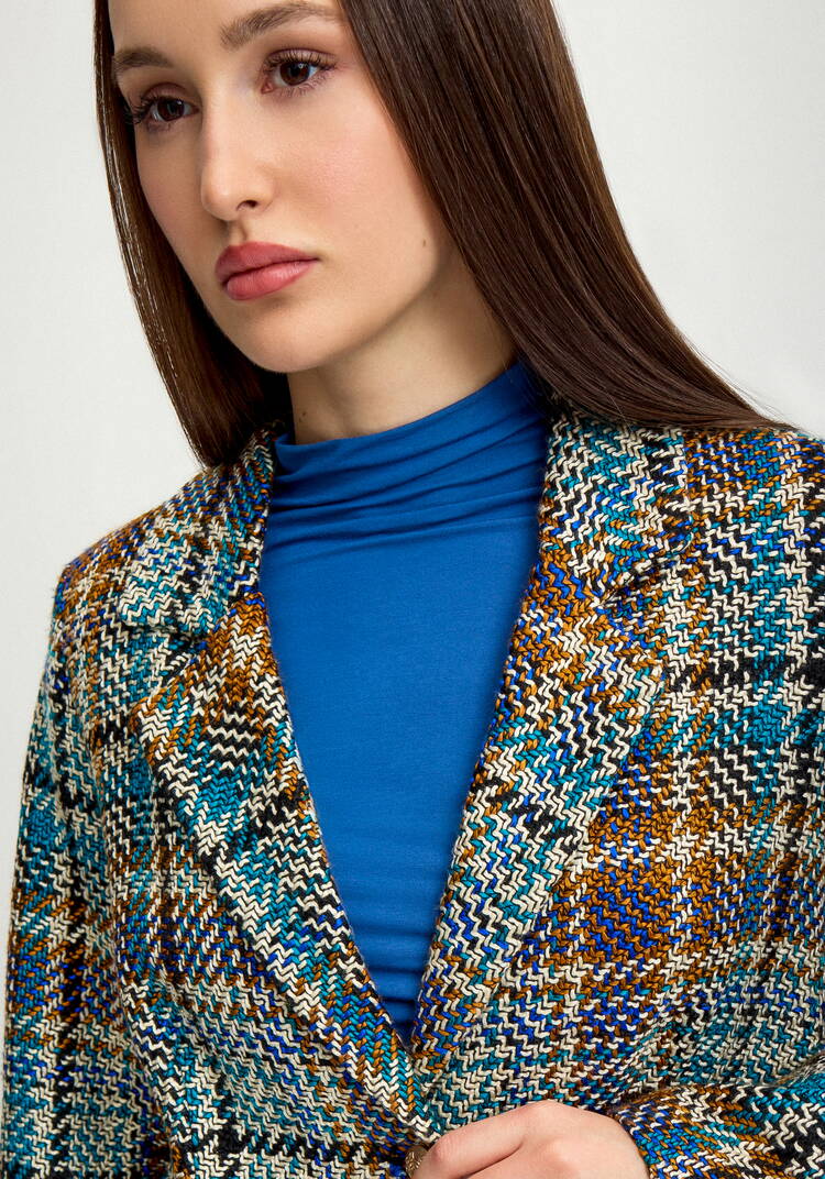 Пиджак из твида в клетку на подкладе шир.  750, рис. 16