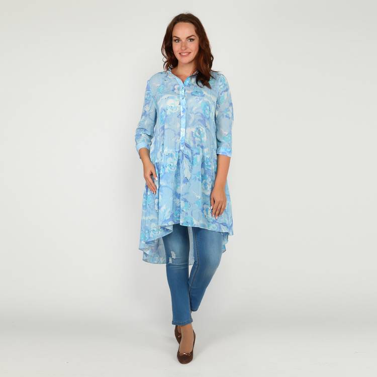 Туника расклешенного кроя с пуговицами шир.  750, рис. 7