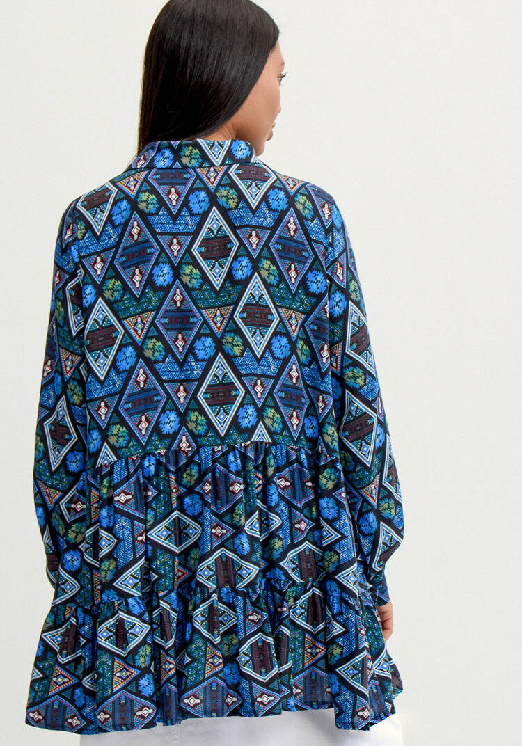 Блуза свободная с воланами по низу шир.  750, рис. 11