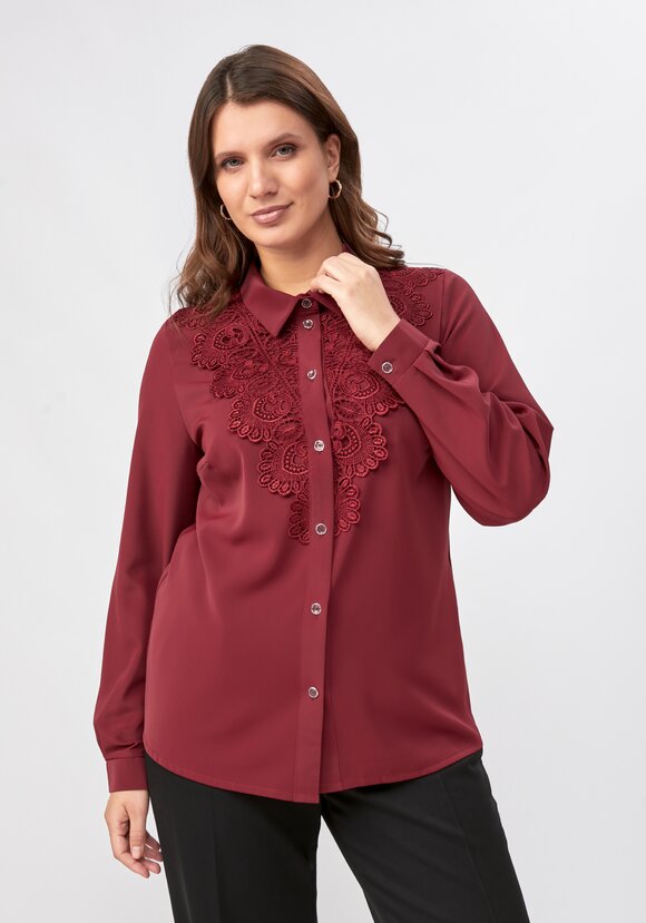 Блуза прямого кроя с ажурным кружевом шир.  580, рис. 23