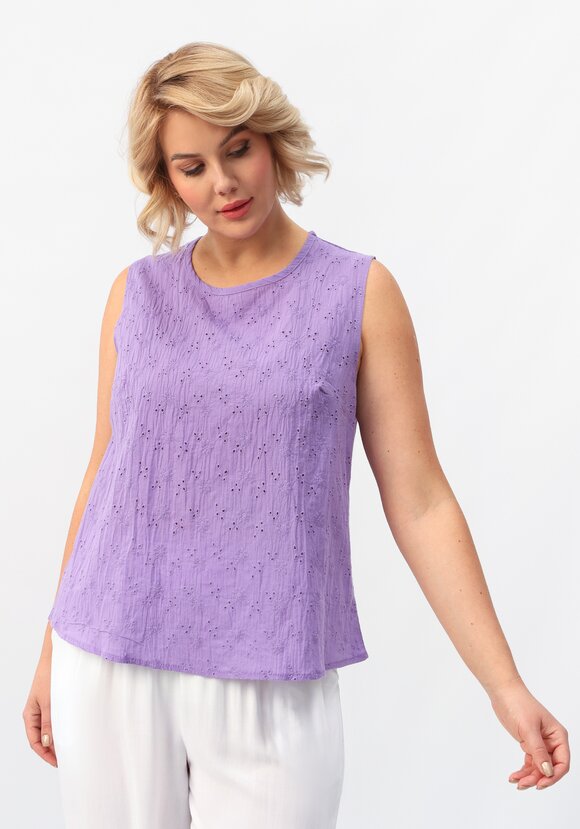 Майка ажурная из шитья с круглым вырезом шир.  580, рис. 22